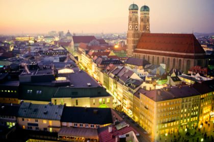 Church of our Dear Lady in Munich at dusk